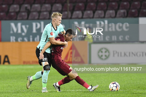 CFR Cluj plays against UTA Arad in the Romanian Superliga at Dr. Constantin Radulescu Stadium in Cluj-Napoca, Romania, on September 28, 2024...