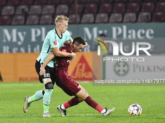 CFR Cluj plays against UTA Arad in the Romanian Superliga at Dr. Constantin Radulescu Stadium in Cluj-Napoca, Romania, on September 28, 2024...