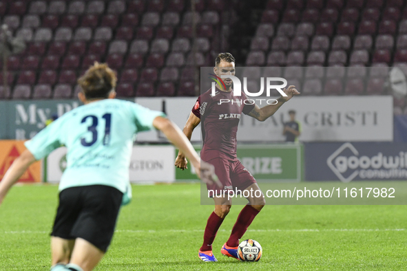 CFR Cluj plays against UTA Arad in the Romanian Superliga at Dr. Constantin Radulescu Stadium in Cluj-Napoca, Romania, on September 28, 2024...