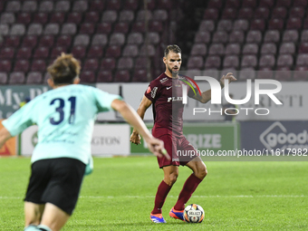 CFR Cluj plays against UTA Arad in the Romanian Superliga at Dr. Constantin Radulescu Stadium in Cluj-Napoca, Romania, on September 28, 2024...