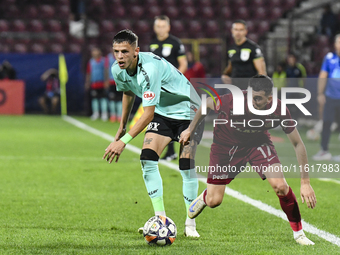 CFR Cluj plays against UTA Arad in the Romanian Superliga at Dr. Constantin Radulescu Stadium in Cluj-Napoca, Romania, on September 28, 2024...