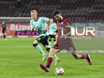 CFR Cluj plays against UTA Arad in the Romanian Superliga at Dr. Constantin Radulescu Stadium in Cluj-Napoca, Romania, on September 28, 2024...