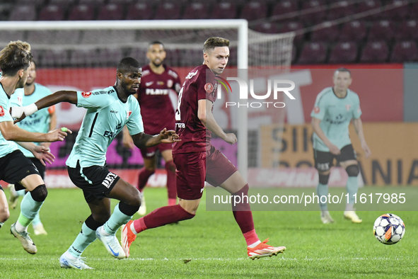 CFR Cluj plays against UTA Arad in the Romanian Superliga at Dr. Constantin Radulescu Stadium in Cluj-Napoca, Romania, on September 28, 2024...