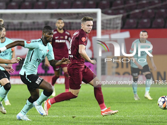 CFR Cluj plays against UTA Arad in the Romanian Superliga at Dr. Constantin Radulescu Stadium in Cluj-Napoca, Romania, on September 28, 2024...