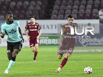 CFR Cluj plays against UTA Arad in the Romanian Superliga at Dr. Constantin Radulescu Stadium in Cluj-Napoca, Romania, on September 28, 2024...