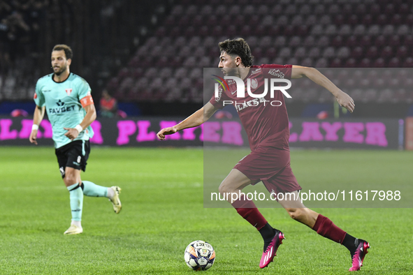 CFR Cluj plays against UTA Arad in the Romanian Superliga at Dr. Constantin Radulescu Stadium in Cluj-Napoca, Romania, on September 28, 2024...