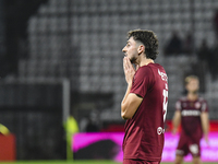 CFR Cluj plays against UTA Arad in the Romanian Superliga at Dr. Constantin Radulescu Stadium in Cluj-Napoca, Romania, on September 28, 2024...