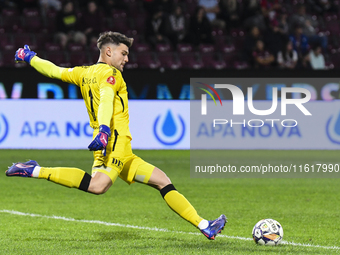 CFR Cluj plays against UTA Arad in the Romanian Superliga at Dr. Constantin Radulescu Stadium in Cluj-Napoca, Romania, on September 28, 2024...