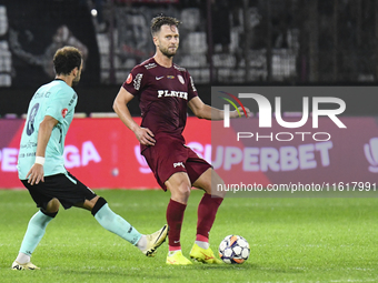 CFR Cluj plays against UTA Arad in the Romanian Superliga at Dr. Constantin Radulescu Stadium in Cluj-Napoca, Romania, on September 28, 2024...