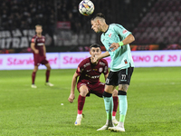 CFR Cluj plays against UTA Arad in the Romanian Superliga at Dr. Constantin Radulescu Stadium in Cluj-Napoca, Romania, on September 28, 2024...