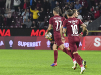 CFR Cluj plays against UTA Arad in the Romanian Superliga at Dr. Constantin Radulescu Stadium in Cluj-Napoca, Romania, on September 28, 2024...