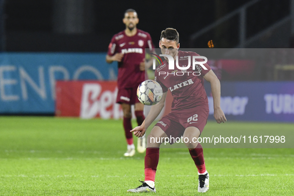 CFR Cluj plays against UTA Arad in the Romanian Superliga at Dr. Constantin Radulescu Stadium in Cluj-Napoca, Romania, on September 28, 2024...