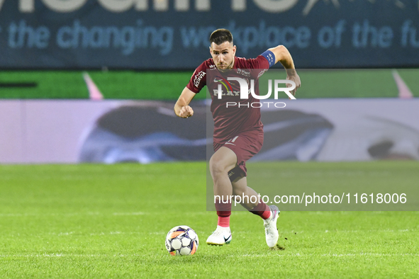 CFR Cluj plays against UTA Arad in the Romanian Superliga at Dr. Constantin Radulescu Stadium in Cluj-Napoca, Romania, on September 28, 2024...