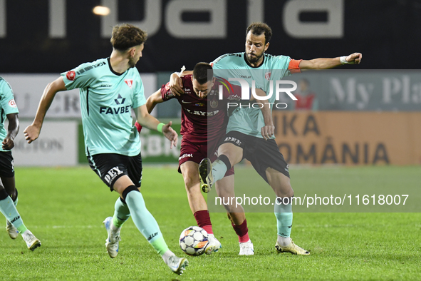 CFR Cluj plays against UTA Arad in the Romanian Superliga at Dr. Constantin Radulescu Stadium in Cluj-Napoca, Romania, on September 28, 2024...