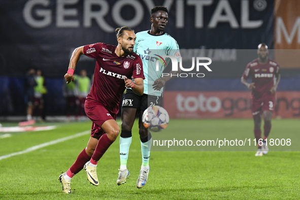 CFR Cluj plays against UTA Arad in the Romanian Superliga at Dr. Constantin Radulescu Stadium in Cluj-Napoca, Romania, on September 28, 2024...