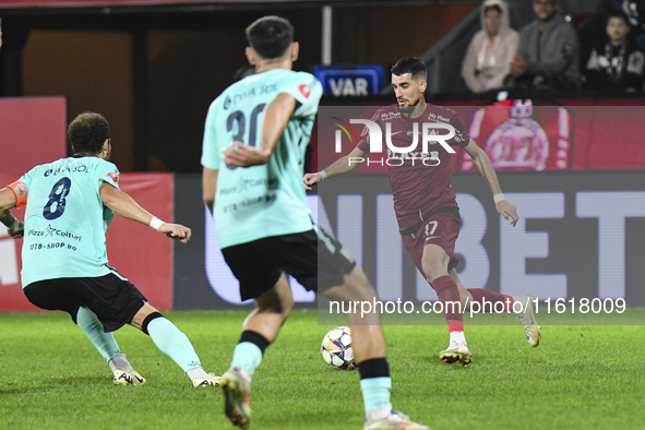 CFR Cluj plays against UTA Arad in the Romanian Superliga at Dr. Constantin Radulescu Stadium in Cluj-Napoca, Romania, on September 28, 2024...