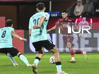 CFR Cluj plays against UTA Arad in the Romanian Superliga at Dr. Constantin Radulescu Stadium in Cluj-Napoca, Romania, on September 28, 2024...