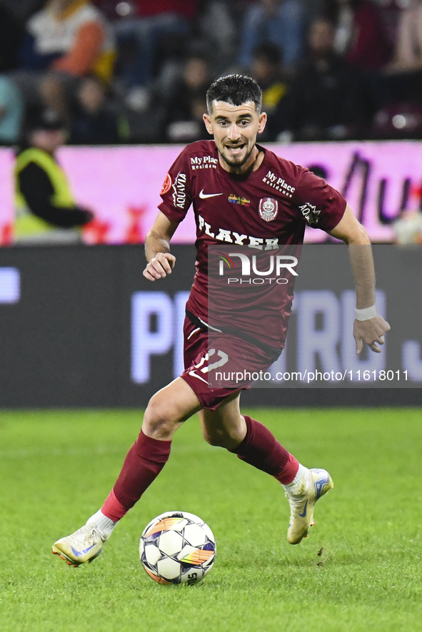 CFR Cluj plays against UTA Arad in the Romanian Superliga at Dr. Constantin Radulescu Stadium in Cluj-Napoca, Romania, on September 28, 2024...