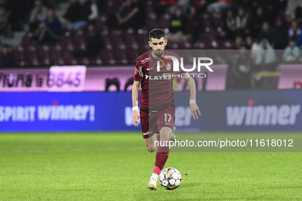 CFR Cluj plays against UTA Arad in the Romanian Superliga at Dr. Constantin Radulescu Stadium in Cluj-Napoca, Romania, on September 28, 2024...