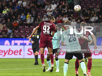 CFR Cluj plays against UTA Arad in the Romanian Superliga at Dr. Constantin Radulescu Stadium in Cluj-Napoca, Romania, on September 28, 2024...