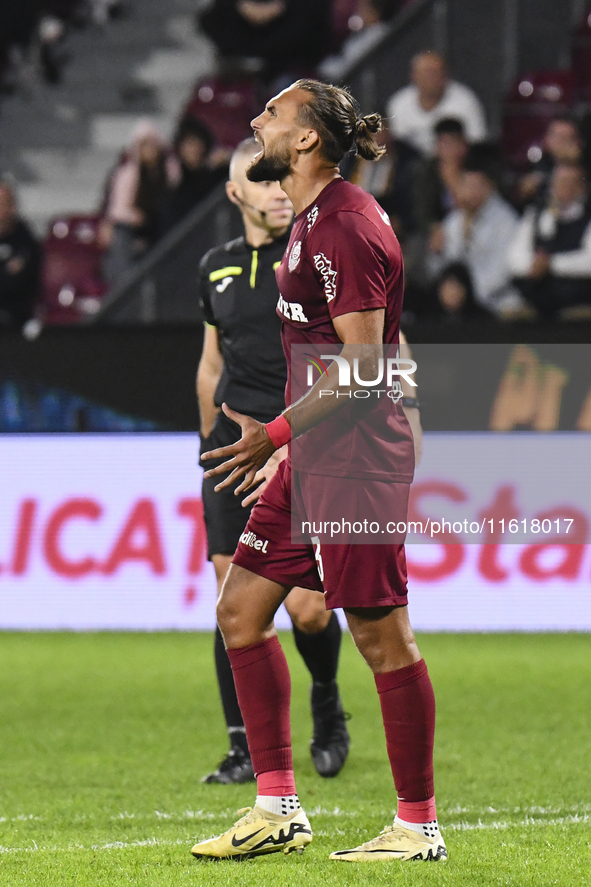 CFR Cluj plays against UTA Arad in the Romanian Superliga at Dr. Constantin Radulescu Stadium in Cluj-Napoca, Romania, on September 28, 2024...