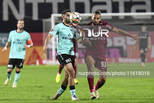 CFR Cluj plays against UTA Arad in the Romanian Superliga at Dr. Constantin Radulescu Stadium in Cluj-Napoca, Romania, on September 28, 2024...