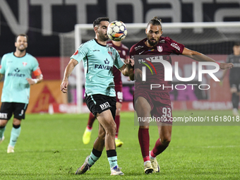 CFR Cluj plays against UTA Arad in the Romanian Superliga at Dr. Constantin Radulescu Stadium in Cluj-Napoca, Romania, on September 28, 2024...