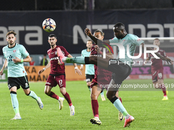 CFR Cluj plays against UTA Arad in the Romanian Superliga at Dr. Constantin Radulescu Stadium in Cluj-Napoca, Romania, on September 28, 2024...