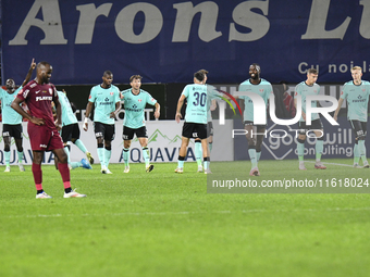 CFR Cluj plays against UTA Arad in the Romanian Superliga at Dr. Constantin Radulescu Stadium in Cluj-Napoca, Romania, on September 28, 2024...