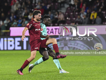 CFR Cluj plays against UTA Arad in the Romanian Superliga at Dr. Constantin Radulescu Stadium in Cluj-Napoca, Romania, on September 28, 2024...