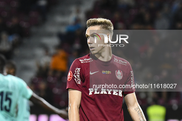 CFR Cluj plays against UTA Arad in the Romanian Superliga at Dr. Constantin Radulescu Stadium in Cluj-Napoca, Romania, on September 28, 2024...