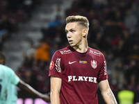 CFR Cluj plays against UTA Arad in the Romanian Superliga at Dr. Constantin Radulescu Stadium in Cluj-Napoca, Romania, on September 28, 2024...