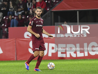 CFR Cluj plays against UTA Arad in the Romanian Superliga at Dr. Constantin Radulescu Stadium in Cluj-Napoca, Romania, on September 28, 2024...