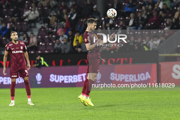 CFR Cluj plays against UTA Arad in the Romanian Superliga at Dr. Constantin Radulescu Stadium in Cluj-Napoca, Romania, on September 28, 2024...