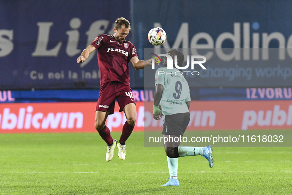 CFR Cluj plays against UTA Arad in the Romanian Superliga at Dr. Constantin Radulescu Stadium in Cluj-Napoca, Romania, on September 28, 2024...