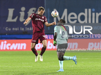 CFR Cluj plays against UTA Arad in the Romanian Superliga at Dr. Constantin Radulescu Stadium in Cluj-Napoca, Romania, on September 28, 2024...