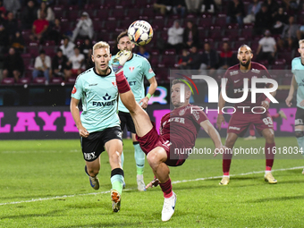 CFR Cluj plays against UTA Arad in the Romanian Superliga at Dr. Constantin Radulescu Stadium in Cluj-Napoca, Romania, on September 28, 2024...