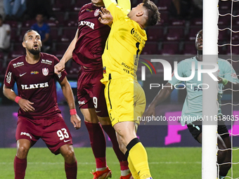 CFR Cluj plays against UTA Arad in the Romanian Superliga at Dr. Constantin Radulescu Stadium in Cluj-Napoca, Romania, on September 28, 2024...