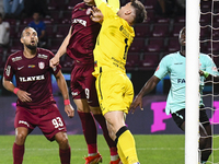 CFR Cluj plays against UTA Arad in the Romanian Superliga at Dr. Constantin Radulescu Stadium in Cluj-Napoca, Romania, on September 28, 2024...