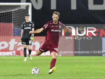 CFR Cluj plays against UTA Arad in the Romanian Superliga at Dr. Constantin Radulescu Stadium in Cluj-Napoca, Romania, on September 28, 2024...