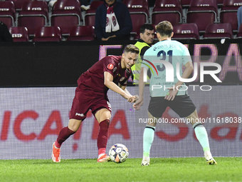 CFR Cluj plays against UTA Arad in the Romanian Superliga at Dr. Constantin Radulescu Stadium in Cluj-Napoca, Romania, on September 28, 2024...