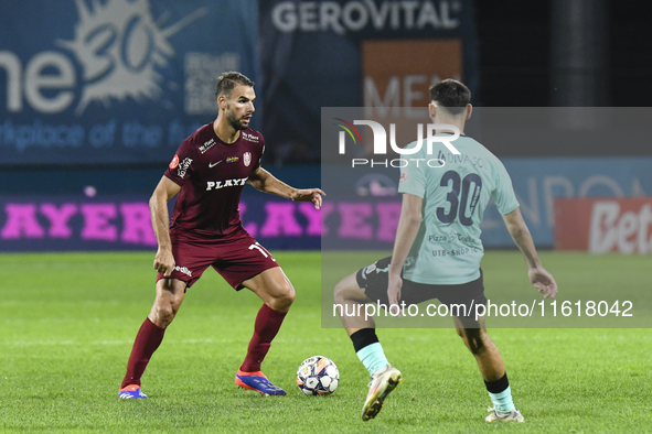 CFR Cluj plays against UTA Arad in the Romanian Superliga at Dr. Constantin Radulescu Stadium in Cluj-Napoca, Romania, on September 28, 2024...