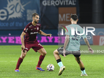 CFR Cluj plays against UTA Arad in the Romanian Superliga at Dr. Constantin Radulescu Stadium in Cluj-Napoca, Romania, on September 28, 2024...