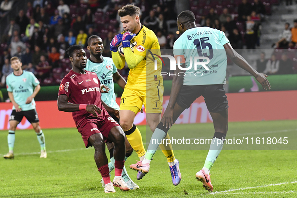 CFR Cluj plays against UTA Arad in the Romanian Superliga at Dr. Constantin Radulescu Stadium in Cluj-Napoca, Romania, on September 28, 2024...