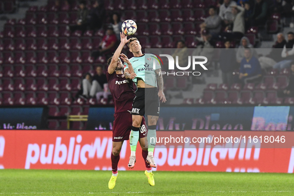 CFR Cluj plays against UTA Arad in the Romanian Superliga at Dr. Constantin Radulescu Stadium in Cluj-Napoca, Romania, on September 28, 2024...