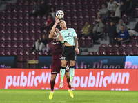 CFR Cluj plays against UTA Arad in the Romanian Superliga at Dr. Constantin Radulescu Stadium in Cluj-Napoca, Romania, on September 28, 2024...