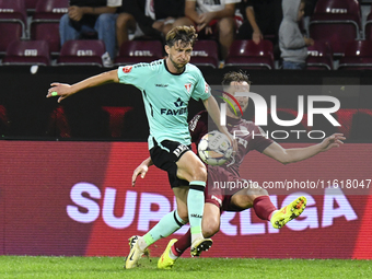 CFR Cluj plays against UTA Arad in the Romanian Superliga at Dr. Constantin Radulescu Stadium in Cluj-Napoca, Romania, on September 28, 2024...