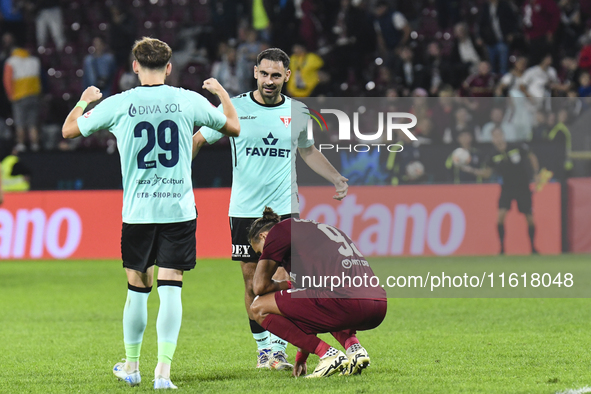 CFR Cluj plays against UTA Arad in the Romanian Superliga at Dr. Constantin Radulescu Stadium in Cluj-Napoca, Romania, on September 28, 2024...