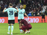 CFR Cluj plays against UTA Arad in the Romanian Superliga at Dr. Constantin Radulescu Stadium in Cluj-Napoca, Romania, on September 28, 2024...