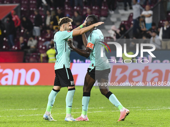 CFR Cluj plays against UTA Arad in the Romanian Superliga at Dr. Constantin Radulescu Stadium in Cluj-Napoca, Romania, on September 28, 2024...